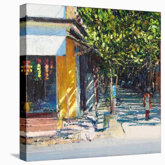 Dappled Street Pondicherry, 2017-Andrew Gifford-Stretched Canvas