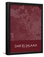 Dar es Salaam, Tanzania *, United Republic of Red Map-null-Framed Poster