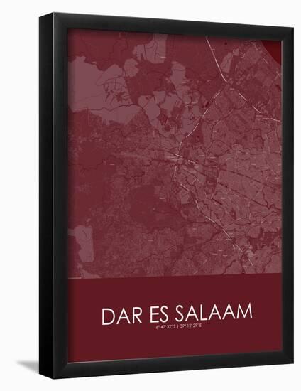 Dar es Salaam, Tanzania *, United Republic of Red Map-null-Framed Poster