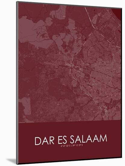 Dar es Salaam, Tanzania *, United Republic of Red Map-null-Mounted Poster