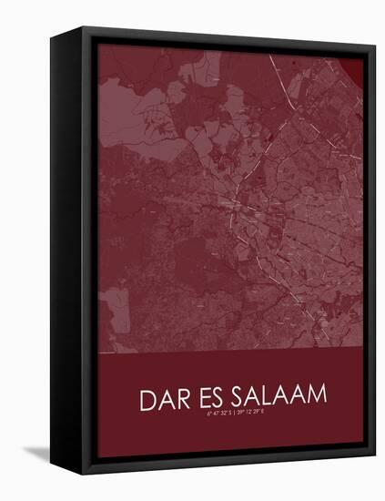 Dar es Salaam, Tanzania *, United Republic of Red Map-null-Framed Stretched Canvas