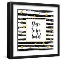 Dare to Be Bold - Motivational Quote-Ink Drop-Framed Art Print