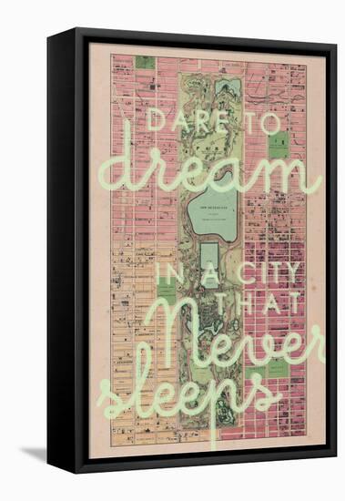 Dare to Dream in a City the Never Sleeps - 1867, New York City, Central Park Composite Map-null-Framed Stretched Canvas