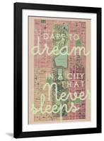 Dare to Dream in a City the Never Sleeps - 1867, New York City, Central Park Composite Map-null-Framed Giclee Print