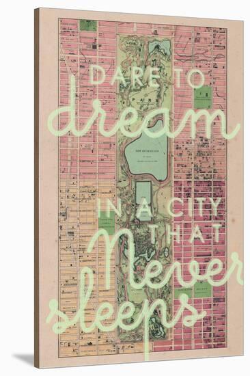 Dare to Dream in a City the Never Sleeps - 1867, New York City, Central Park Composite Map-null-Stretched Canvas