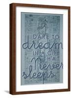 Dare to Dream in a City the Never Sleeps - 1867, New York City, Central Park Composite Map-null-Framed Giclee Print