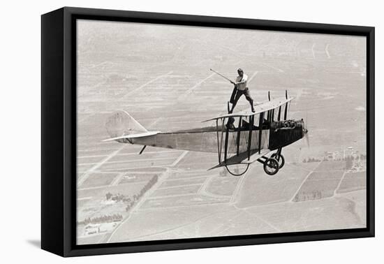 Daredevil Al Wilson Golfing on Biplane-null-Framed Stretched Canvas