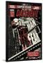 Daredevil Black & White No.1 Cover: Daredevil Standing on a Rooftop-David Aja-Lamina Framed Poster