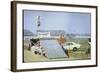 Daredevil Motorcyclist Evel Knievel Rising Very High Off Platform During Performance of a Stunt-Bill Eppridge-Framed Photographic Print