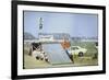 Daredevil Motorcyclist Evel Knievel Rising Very High Off Platform During Performance of a Stunt-Bill Eppridge-Framed Photographic Print