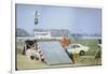 Daredevil Motorcyclist Evel Knievel Rising Very High Off Platform During Performance of a Stunt-Bill Eppridge-Framed Photographic Print