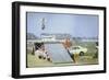 Daredevil Motorcyclist Evel Knievel Rising Very High Off Platform During Performance of a Stunt-Bill Eppridge-Framed Photographic Print