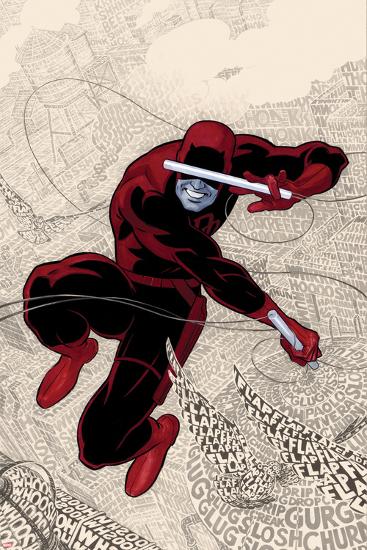 Daredevil No.1 Cover: Daredevl Jumping amidst Sounds-Paolo Rivera-Lamina Framed Poster