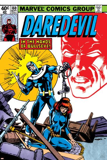 Daredevil No.160 Cover: Bullseye, Black Widow and Daredevil Charging-Frank Miller-Lamina Framed Poster