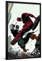 Daredevil No.2 Cover: Daredevil and Captain America Fighting-Paolo Rivera-Lamina Framed Poster