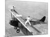 Daredevils Playing Tennis on a Biplane-null-Mounted Photographic Print
