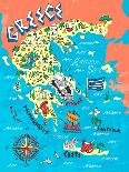 Illustrated Map of Greece. Travels-Daria_I-Art Print