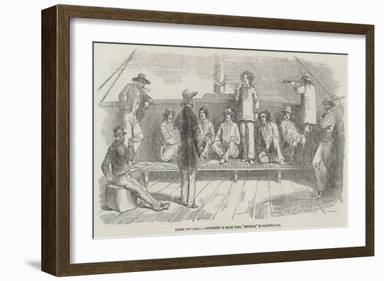 Darien Ship Canal, Conference on Board HMS Espiegle, in Caledonia Bay-null-Framed Giclee Print