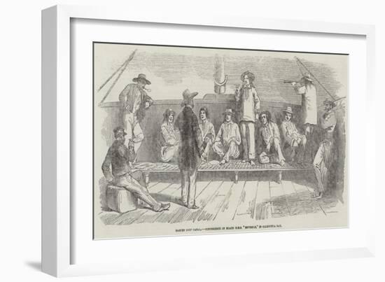 Darien Ship Canal, Conference on Board HMS Espiegle, in Caledonia Bay-null-Framed Giclee Print