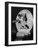 Daring Ice Jump-null-Framed Photographic Print