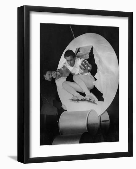 Daring Ice Jump-null-Framed Photographic Print