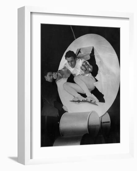 Daring Ice Jump-null-Framed Photographic Print