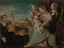 Virgin and Child with Sants Catherine, Lucy, Justina of Padua and a Benedictine Monk-Dario Varotari the Elder-Stretched Canvas