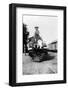 Darius Milhaud and Paul Claudel Seated on a Steam Trip on a Trip While 'En Poste' at the French…-null-Framed Photographic Print