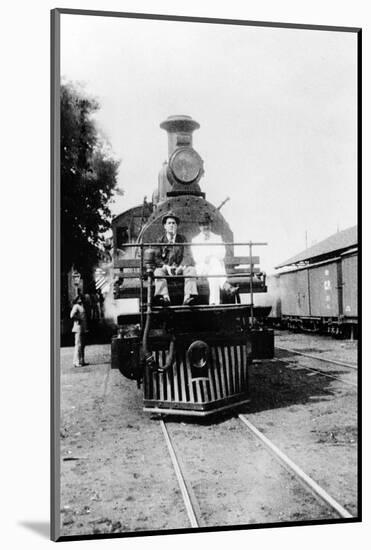 Darius Milhaud and Paul Claudel Seated on a Steam Trip on a Trip While 'En Poste' at the French…-null-Mounted Photographic Print