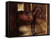 Dark Bay Horse in the Stable-Théodore Géricault-Framed Stretched Canvas