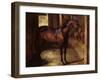 Dark Bay Horse in the Stable-Théodore Géricault-Framed Giclee Print