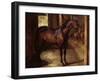 Dark Bay Horse in the Stable-Théodore Géricault-Framed Giclee Print