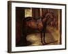 Dark Bay Horse in the Stable-Théodore Géricault-Framed Giclee Print