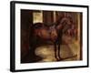 Dark Bay Horse in the Stable-Théodore Géricault-Framed Giclee Print