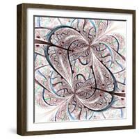 Dark Blue Purple Black Fractal Flower-fbatista72-Framed Premium Giclee Print