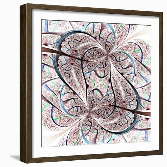 Dark Blue Purple Black Fractal Flower-fbatista72-Framed Premium Giclee Print