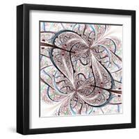 Dark Blue Purple Black Fractal Flower-fbatista72-Framed Art Print