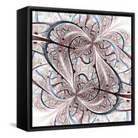 Dark Blue Purple Black Fractal Flower-fbatista72-Framed Stretched Canvas