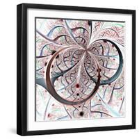 Dark Blue Purple Black Fractal Flower-fbatista72-Framed Art Print