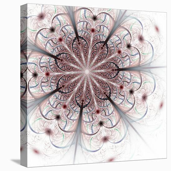 Dark Blue Purple Black Fractal Flower-fbatista72-Stretched Canvas