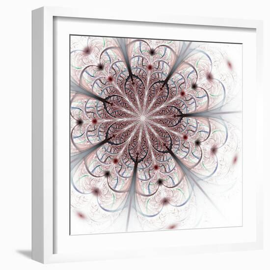 Dark Blue Purple Black Fractal Flower-fbatista72-Framed Art Print