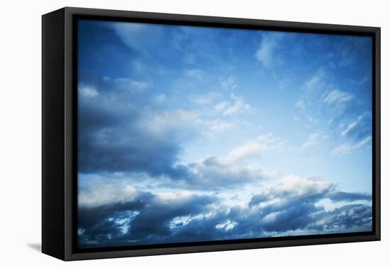 Dark Blue Sky with Clouds, Abstract Photo Background-Eugene Sergeev-Framed Stretched Canvas