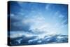 Dark Blue Sky with Clouds, Abstract Photo Background-Eugene Sergeev-Stretched Canvas