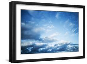 Dark Blue Sky with Clouds, Abstract Photo Background-Eugene Sergeev-Framed Photographic Print