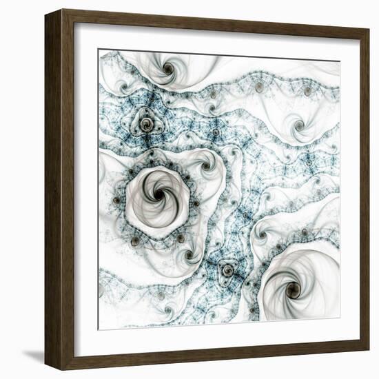 Dark Brown Fractal Flower-fbatista72-Framed Art Print