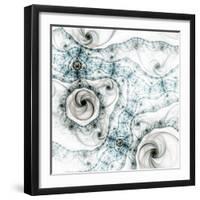 Dark Brown Fractal Flower-fbatista72-Framed Art Print