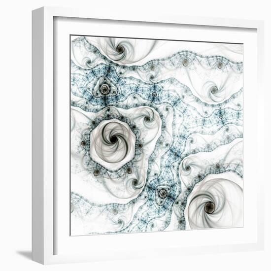 Dark Brown Fractal Flower-fbatista72-Framed Art Print