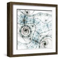 Dark Brown Fractal Flower-fbatista72-Framed Art Print