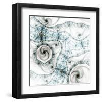 Dark Brown Fractal Flower-fbatista72-Framed Art Print