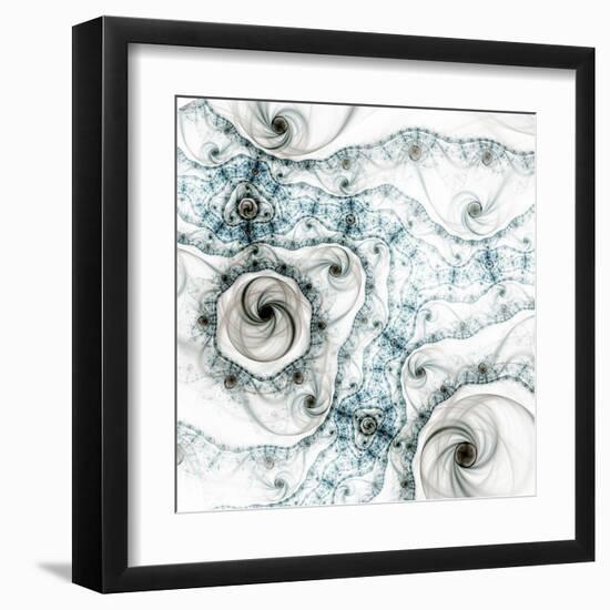 Dark Brown Fractal Flower-fbatista72-Framed Art Print